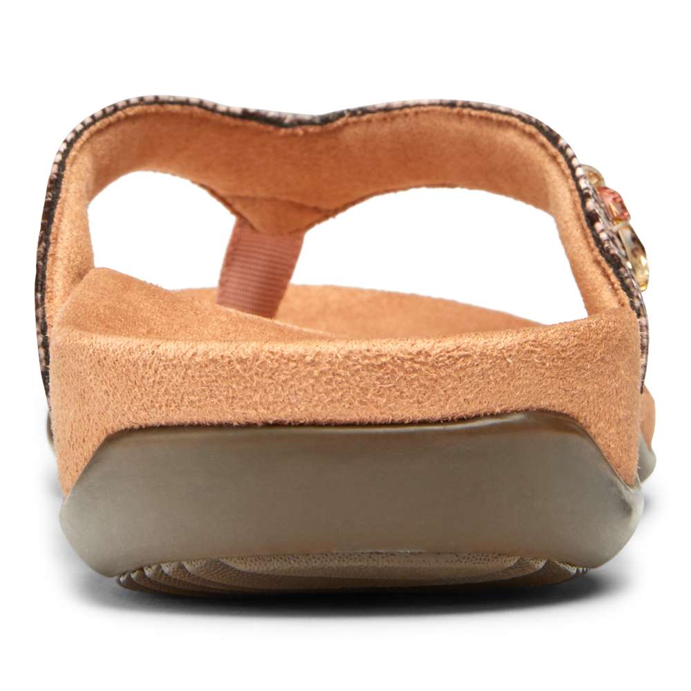 Lucia Toe Post Sandal - Camelia Snake