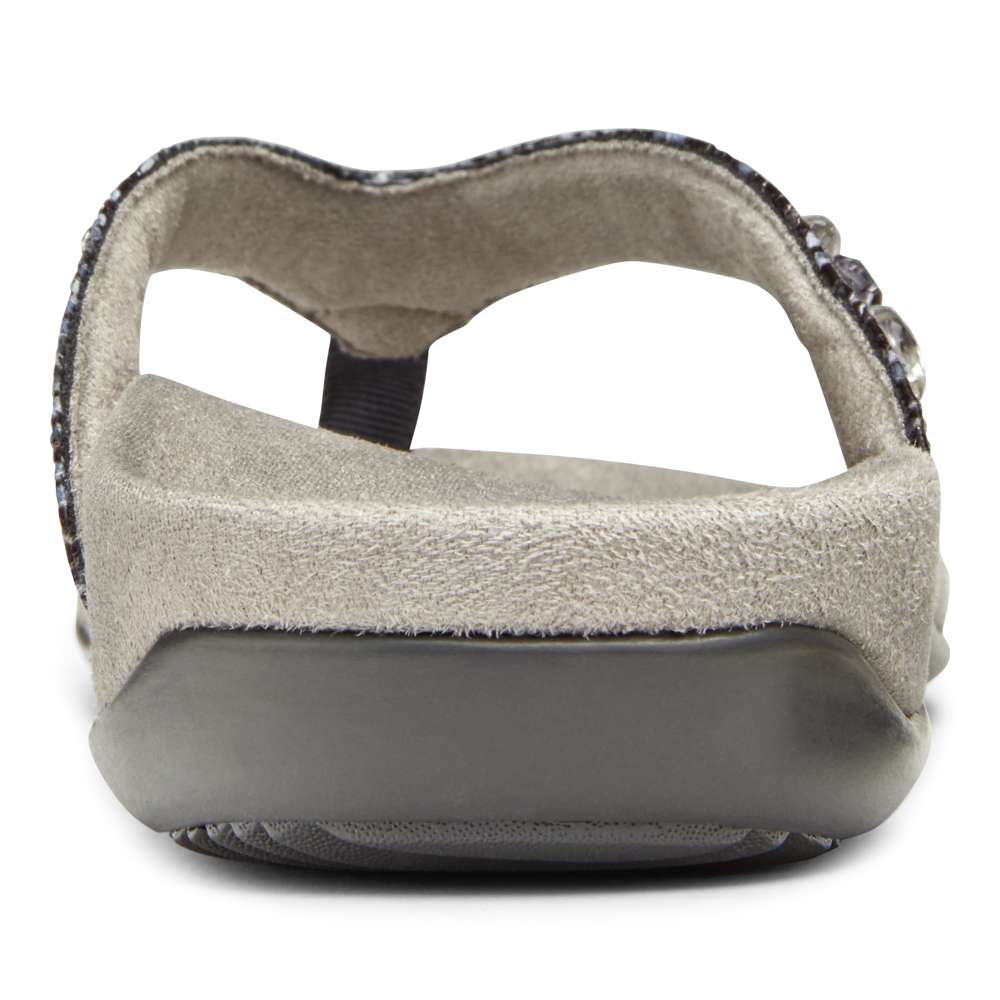 Lucia Toe Post Sandal - Slate Grey Snake