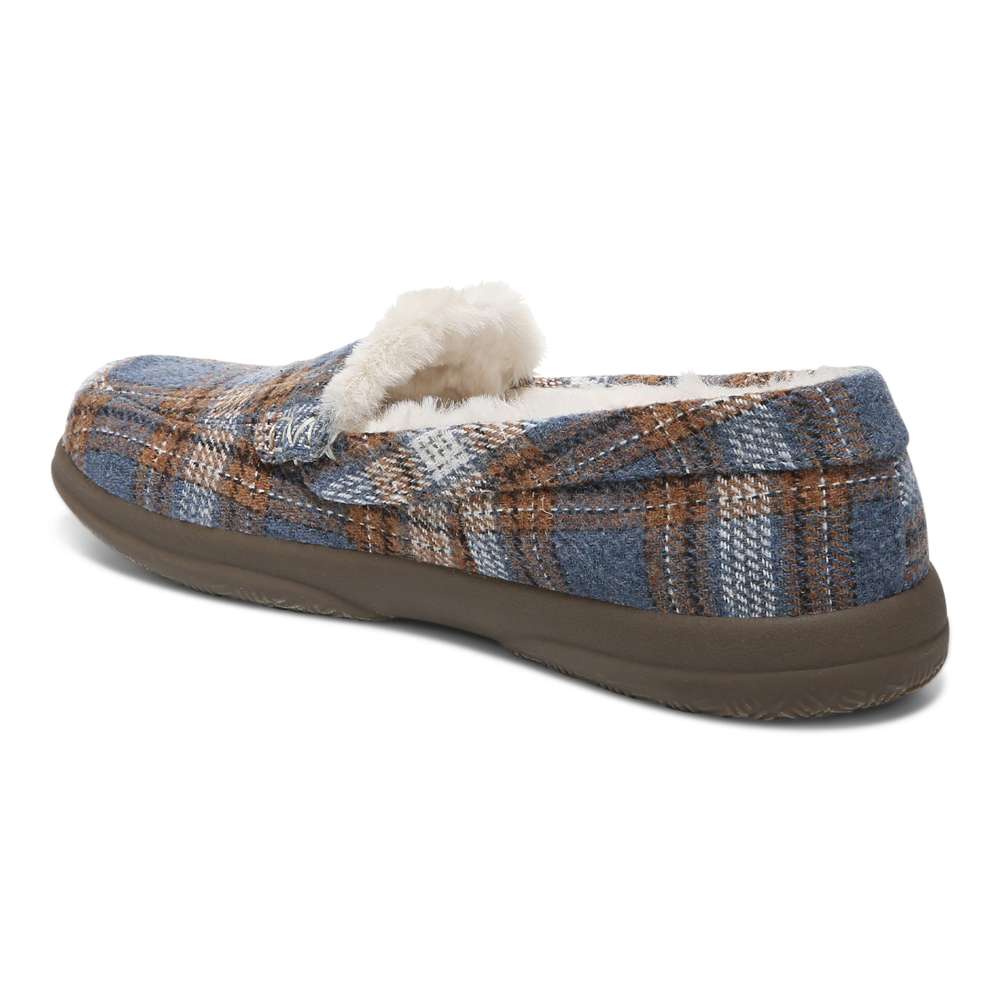 Lynez Slipper - Blue Plaid