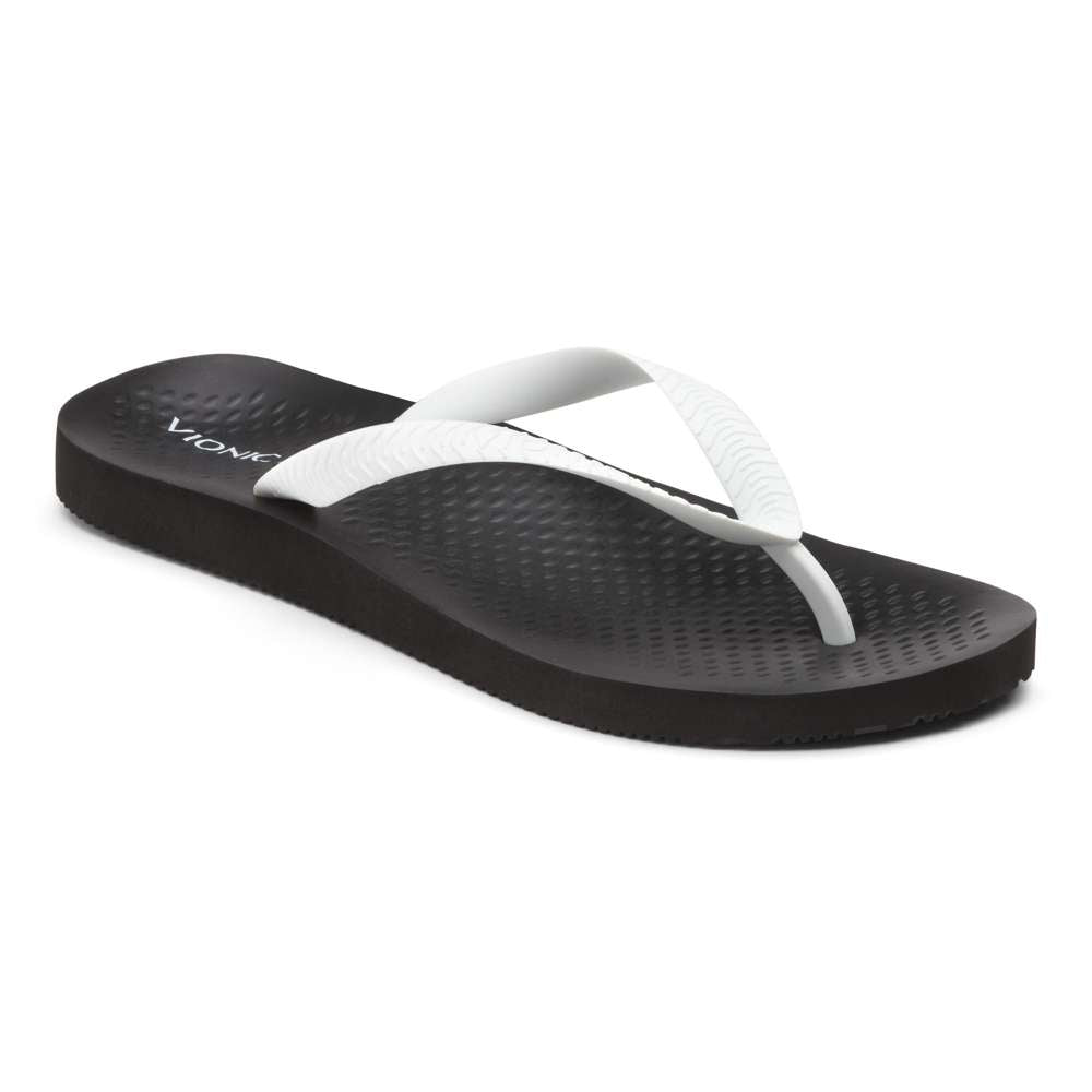 Beach Manly Toe Post Sandal - Black/White