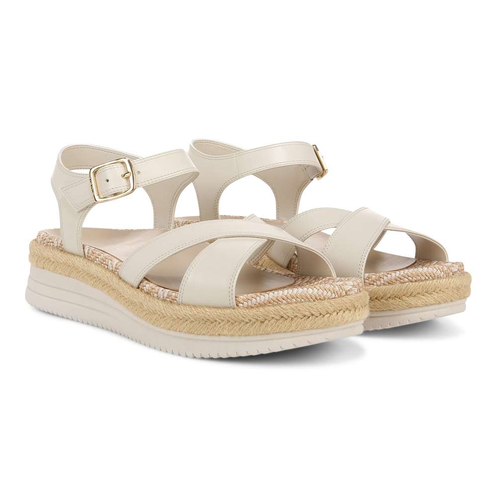 Mar Platform Sandal - Cream Leather
