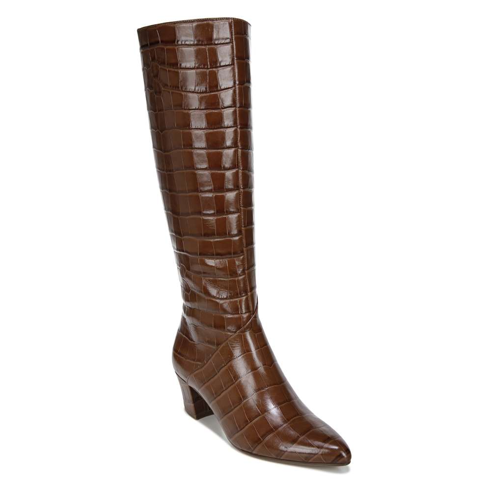 Melanie Tall Boot - Brown Croco