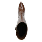 Melanie Tall Boot - Brown Croco