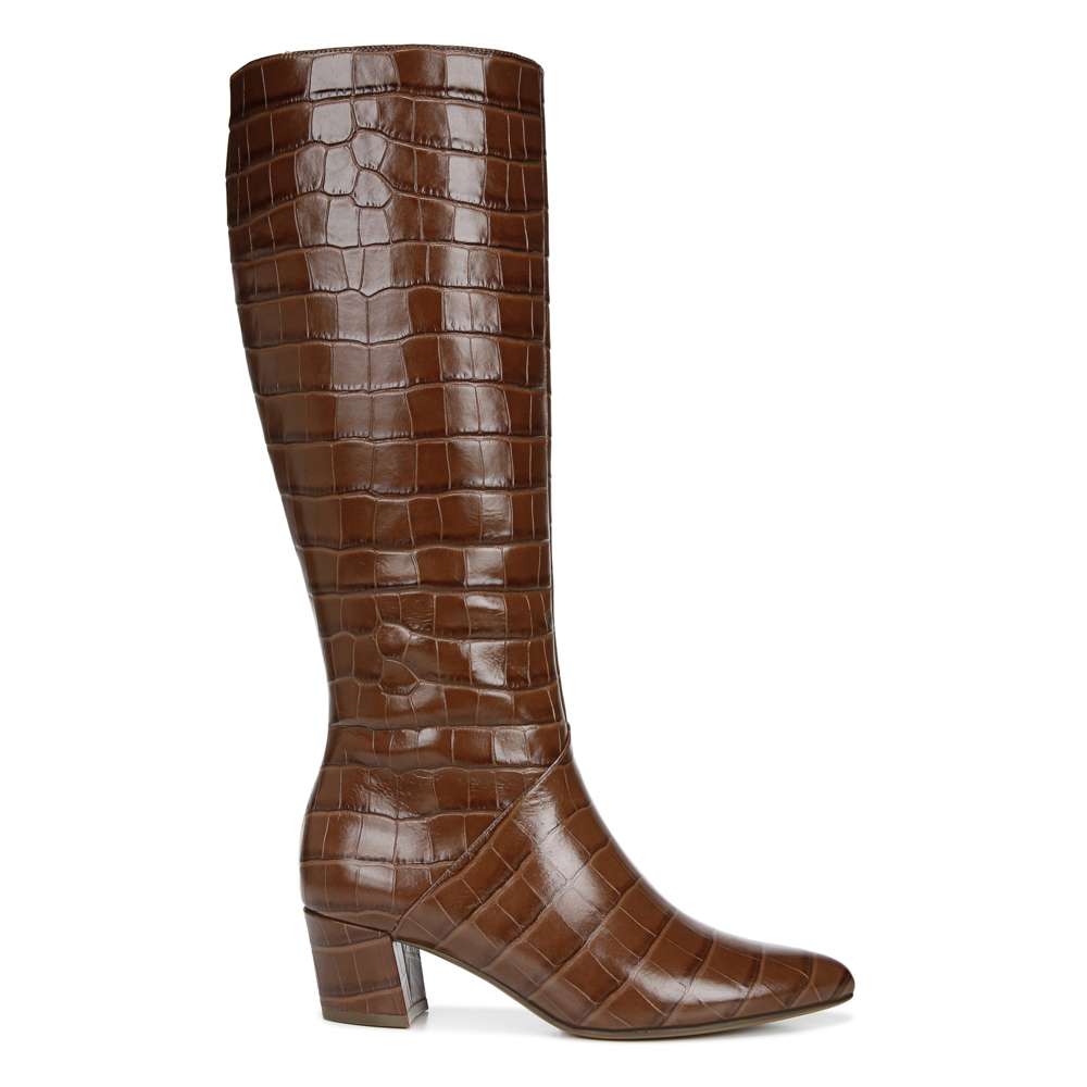 Melanie Tall Boot - Brown Croco