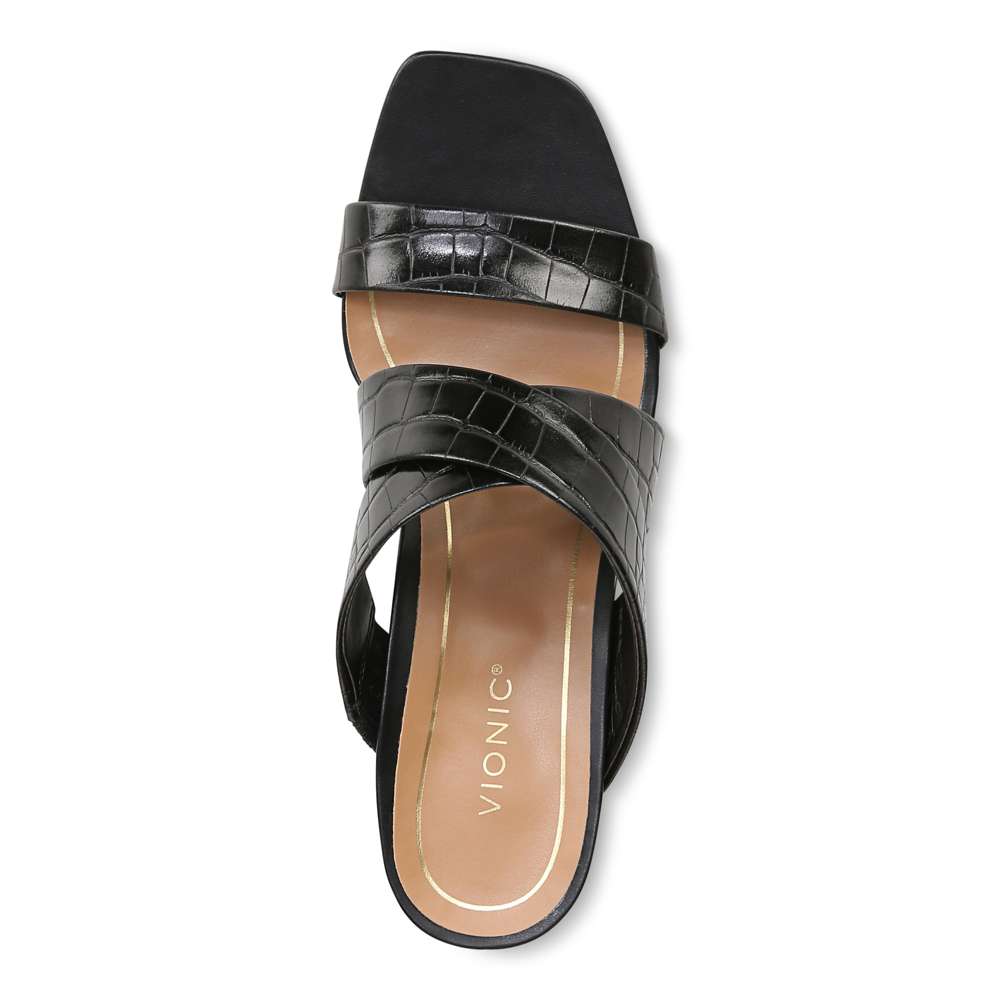 Merlot Heeled Sandal - Black Croc