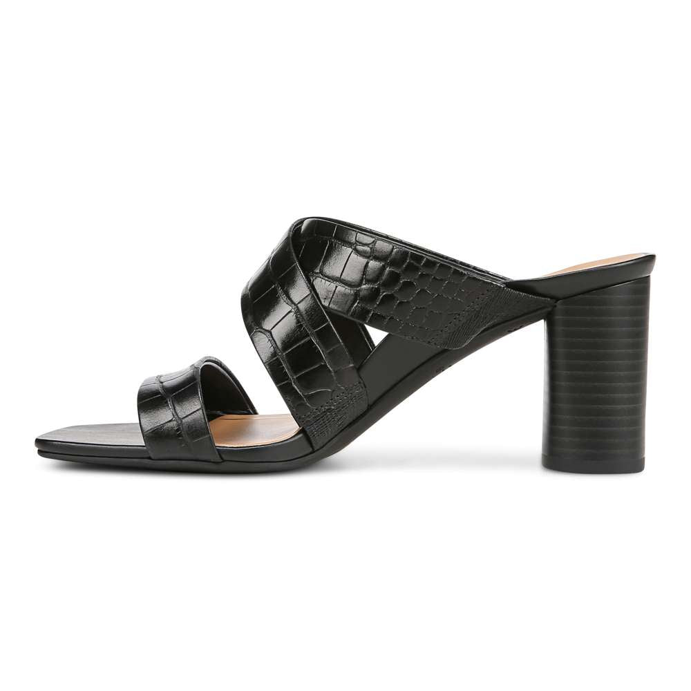 Merlot Heeled Sandal - Black Croc