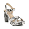Mia Heeled Sandal - Black/White