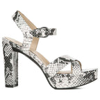 Mia Heeled Sandal - Black/White