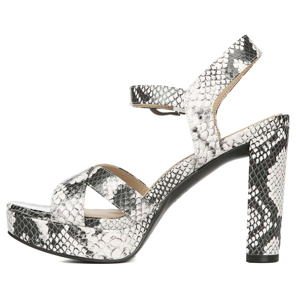 Mia Heeled Sandal - Black/White