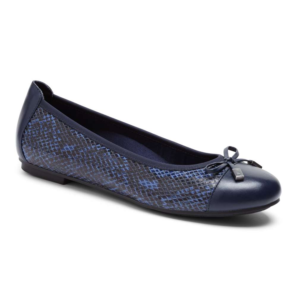 Minna Ballet Flat - Navy Snake