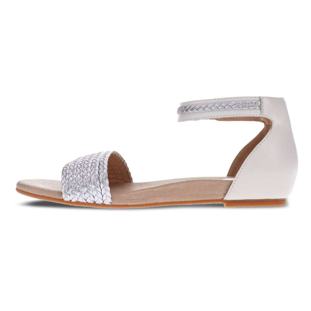 Moira Flat Sandal - Pearl White
