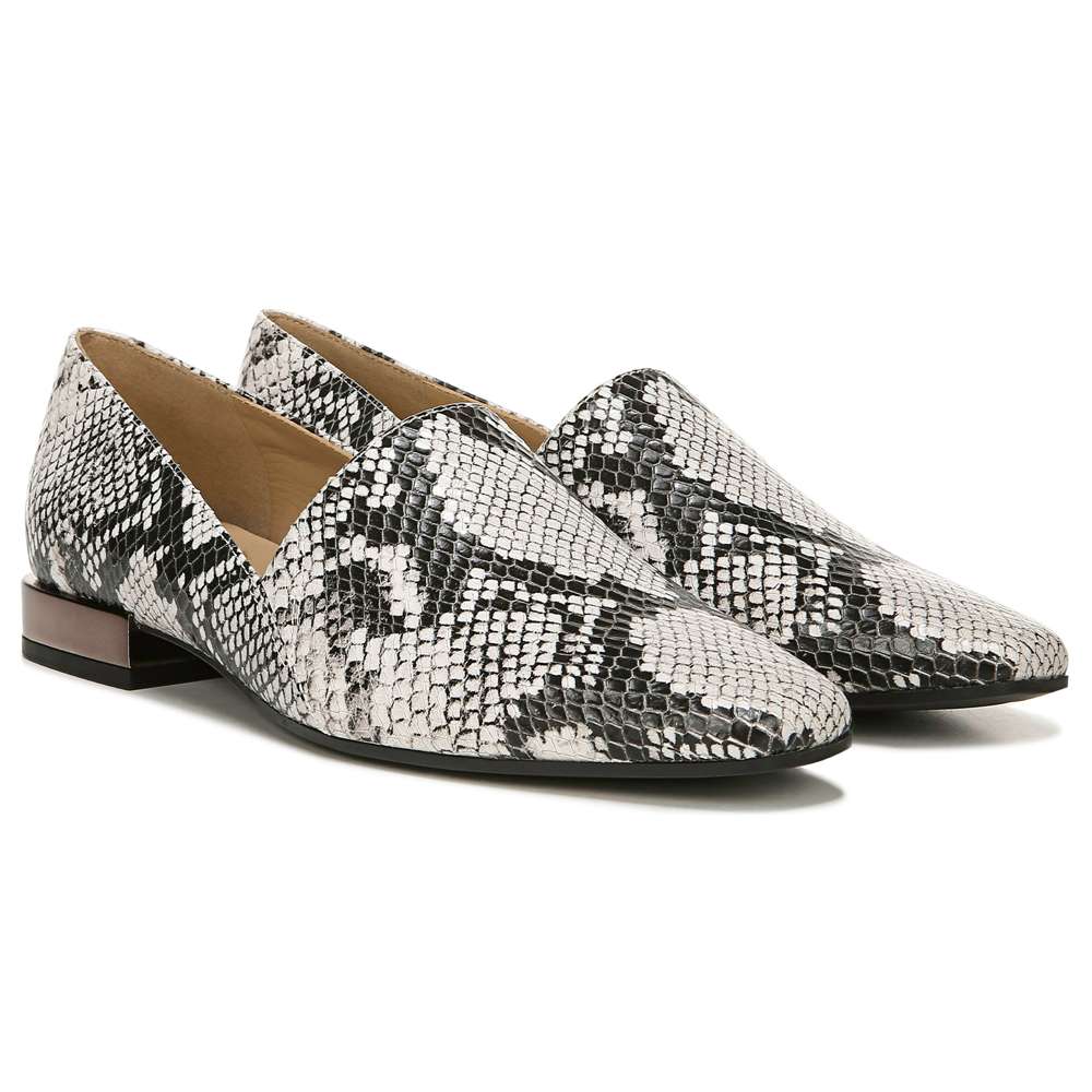 Collette Loafer - Black/White Snake