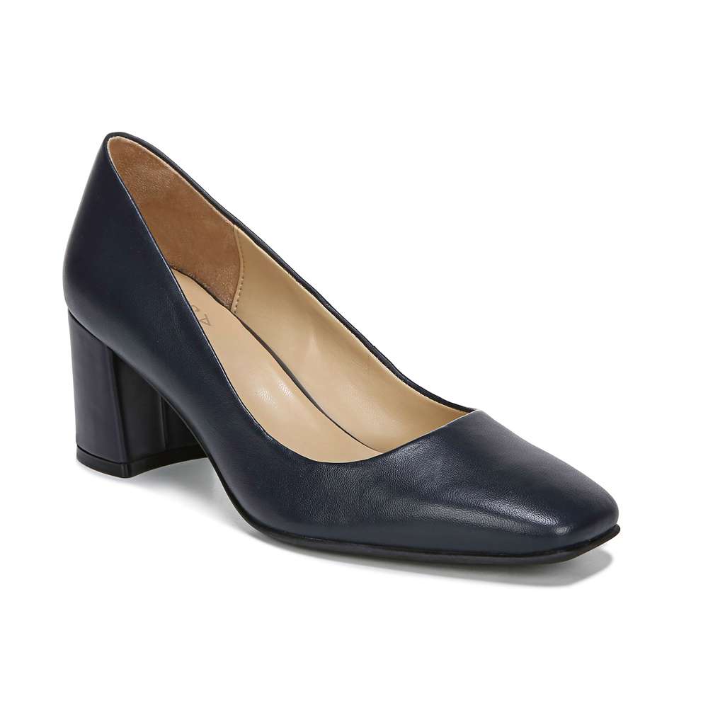 Willow Block Heel - Navy