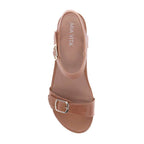 Nadia Wedge Sandal - Pebble