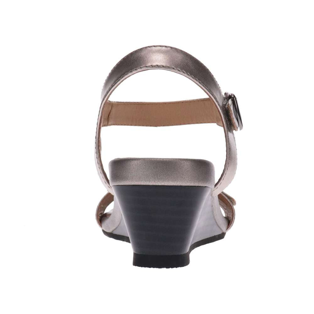 Nadia Wedge Sandal - Pewter