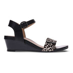Nelly Wedge Sandal - Black Ocelot