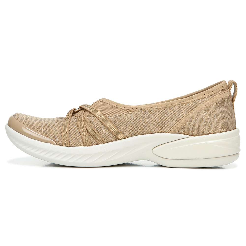 Niche Slip-On Casual Sneaker - Beige Ribbed Sparkle