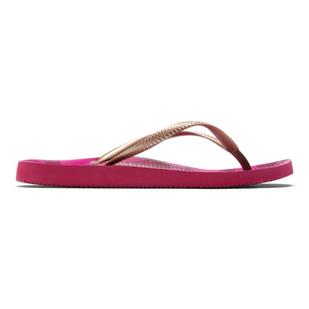 Noosa Print Toe Post Sandal - Berry Tiger Bronze