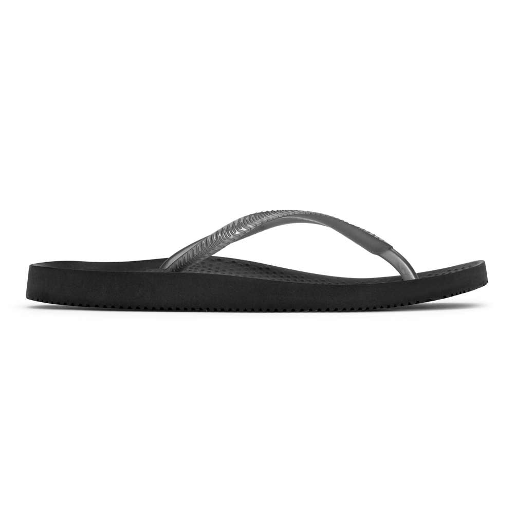 Noosa Solid Toe Post Sandal - Black/Pewter