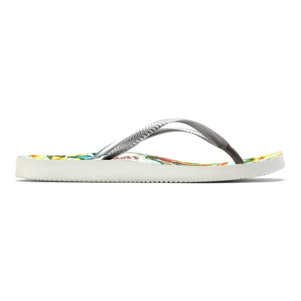 Noosa Print Toe Post Sandal - Light Blue Floral