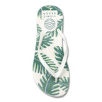 Noosa Print Toe Post Sandal - Palm White