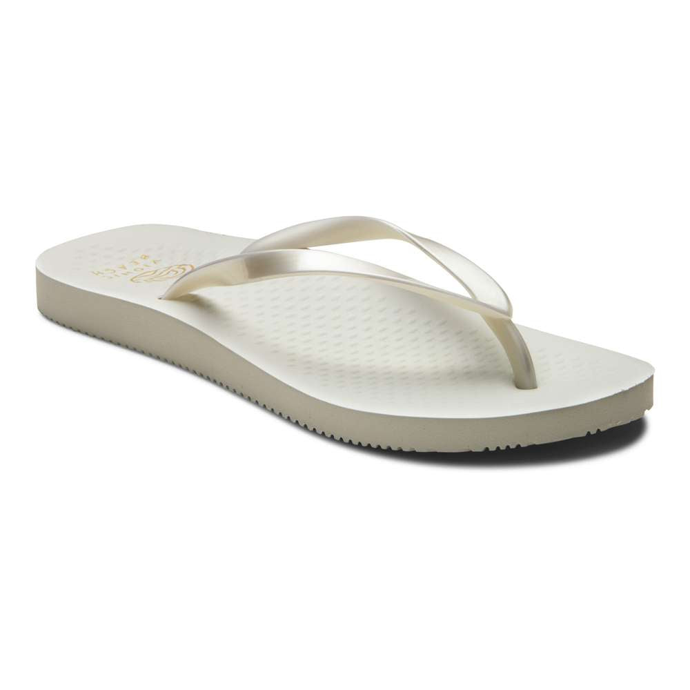 Noosa Solid Toe Post Sandal - Pearl White
