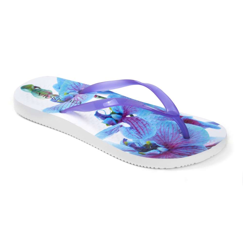 Noosa Print Toe Post Sandal - Orchid Purple