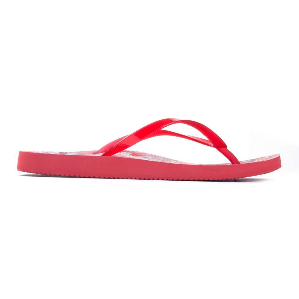 Noosa Print Toe Post Sandal - Red Floral