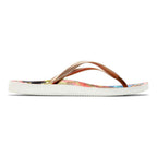 Noosa Print Toe Post Sandal - Red Tropical Bronze
