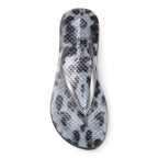 Noosa Print Toe Post Sandal - Black Cheeta Silver