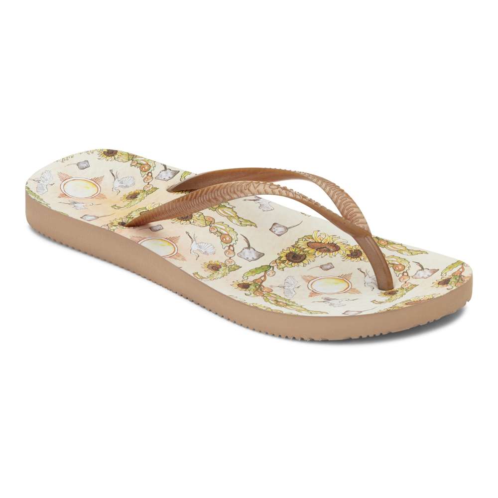 Noosa Print Toe Post Sandal - Sun