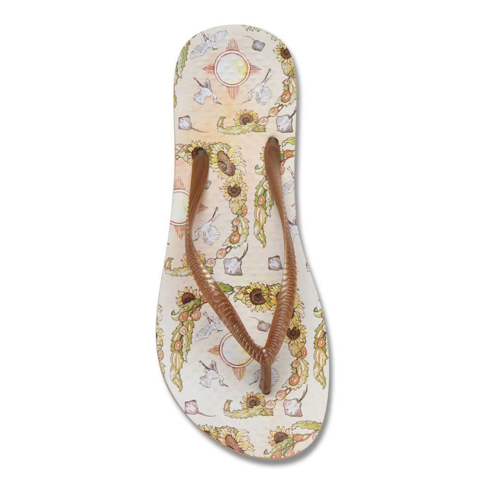 Noosa Print Toe Post Sandal - Sun