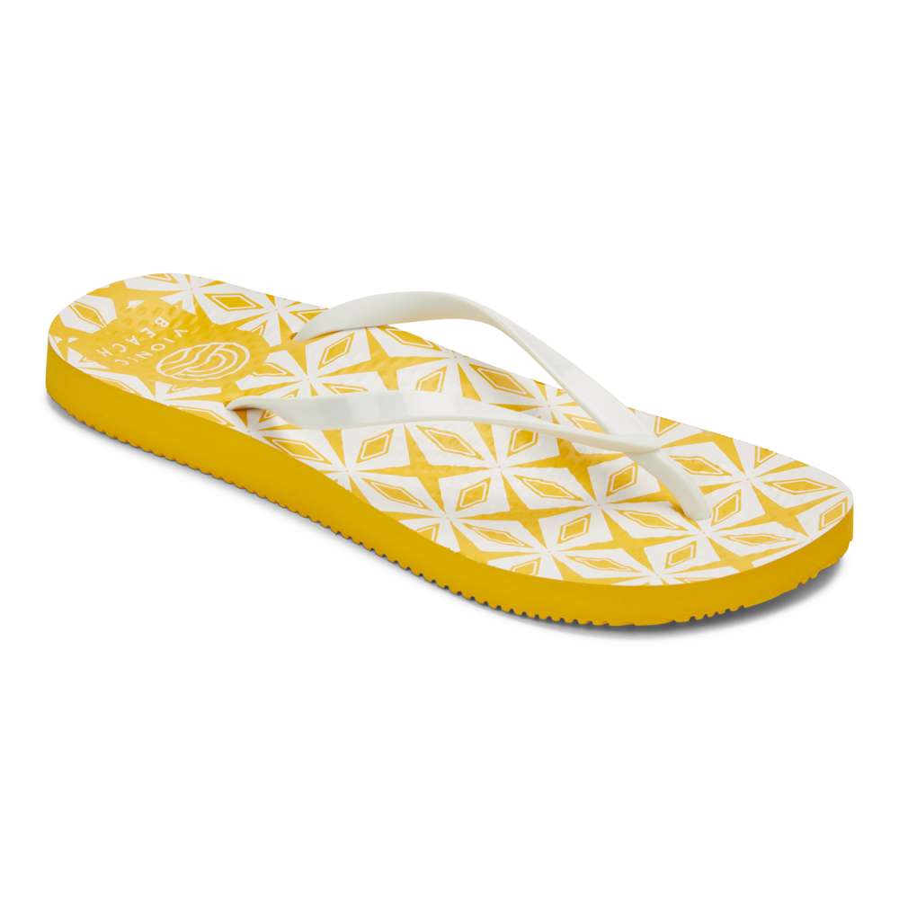 Noosa Print Toe Post Sandal - Yellow