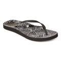 Noosa Print Toe Post Sandal - Wave Black
