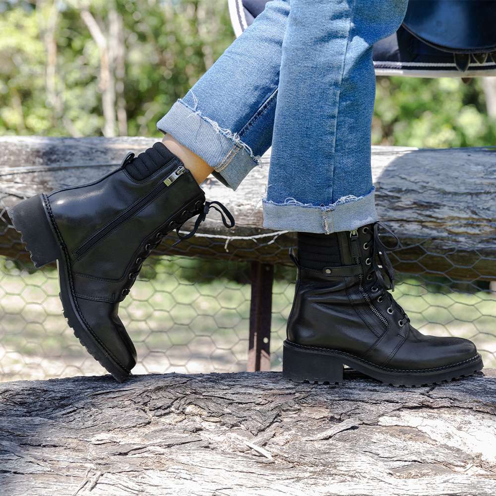 Olivia Combat Boot - Black