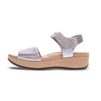 Raz Metallic Wedge Sandal - White