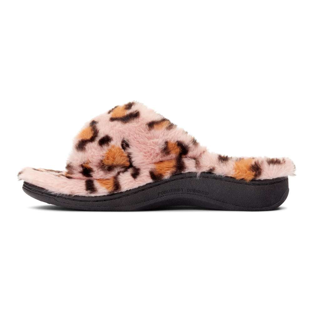 Relax Plush Slipper - Pink Leopard