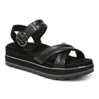 Reyna Flatform Sandal - Black Leather