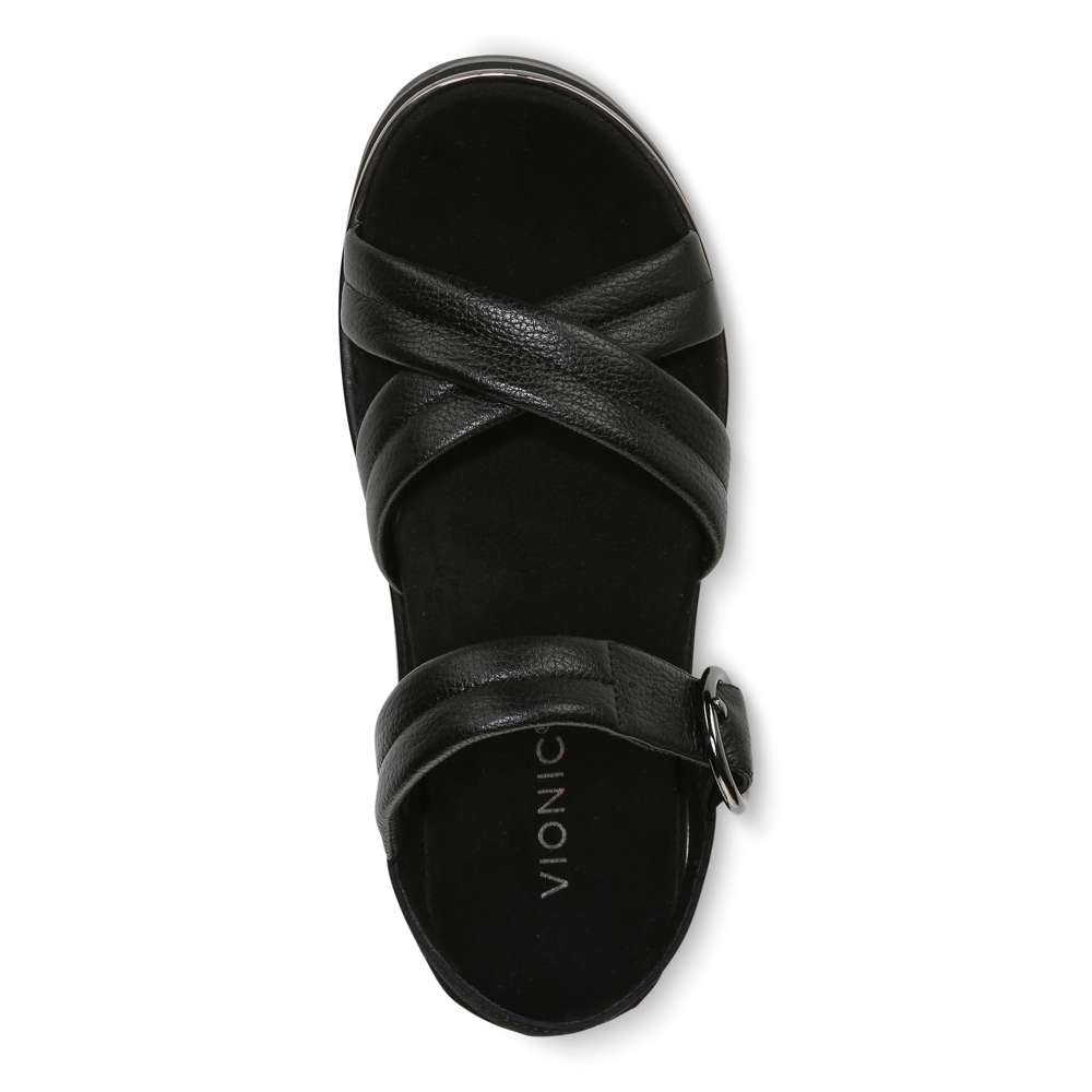 Reyna Flatform Sandal - Black Leather