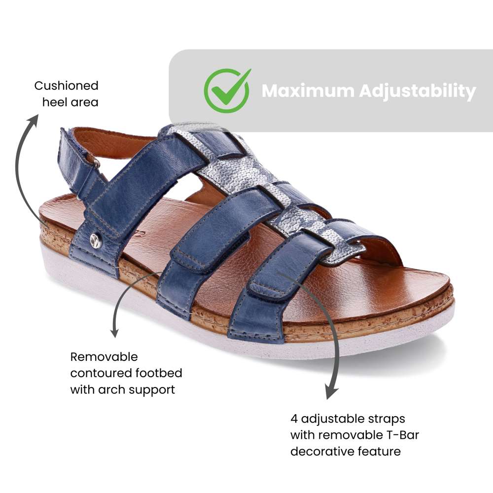 Santorini Gladiator Sandal - Denim