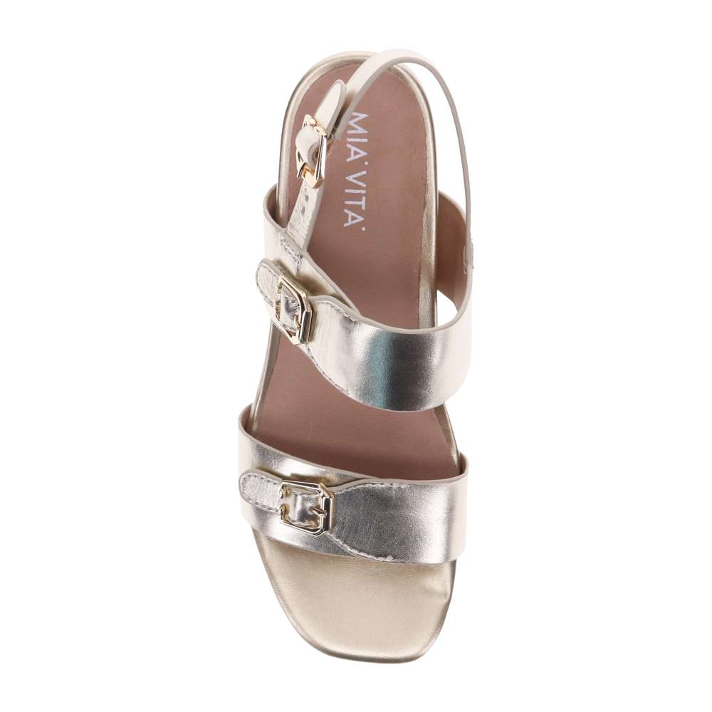 Tara Heeled Sandal - Soft Gold