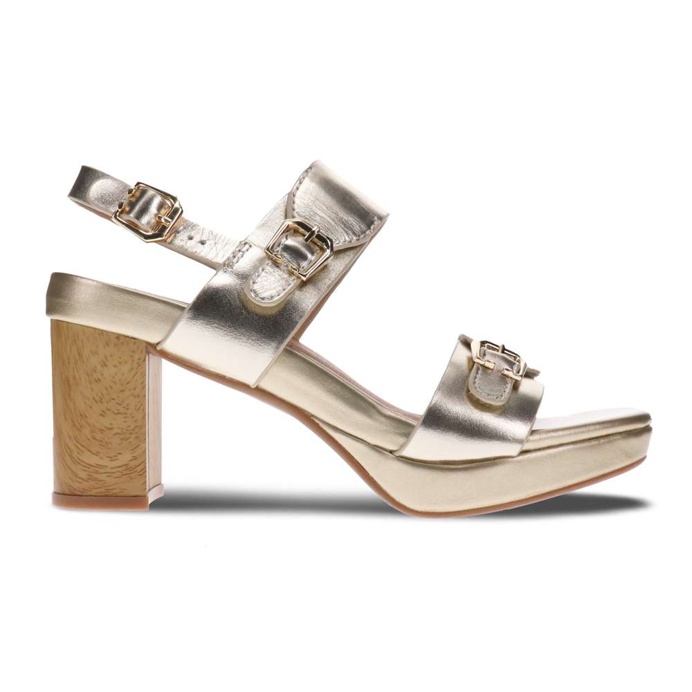 Tara Heeled Sandal - Soft Gold