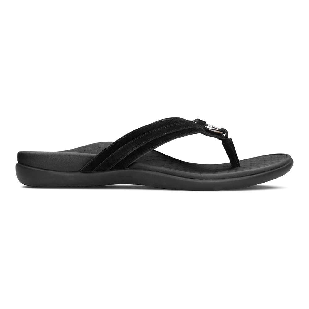 Tide Aloe Toe Post - Black Suede