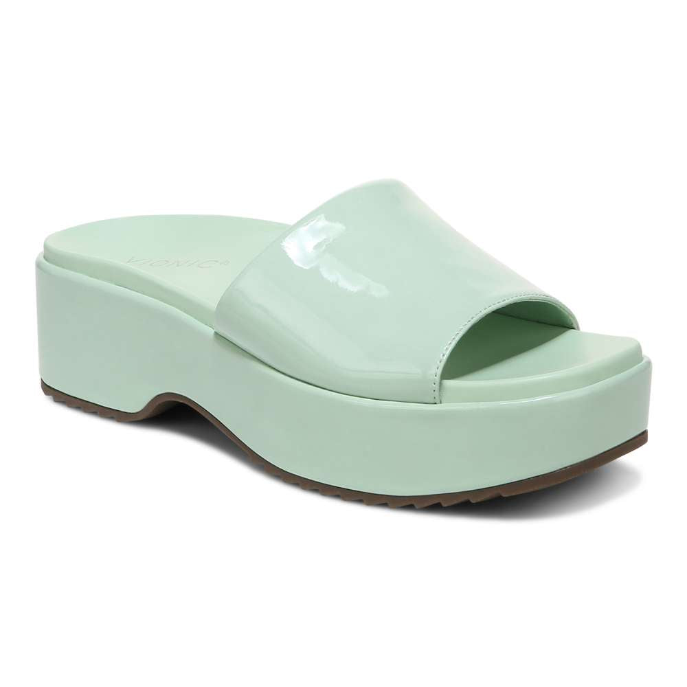 Trista Flatform Slide - Menta Patent