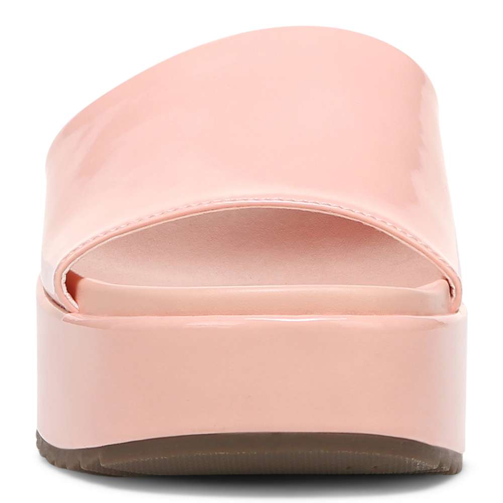 Trista Flatform Slide - Roze Patent