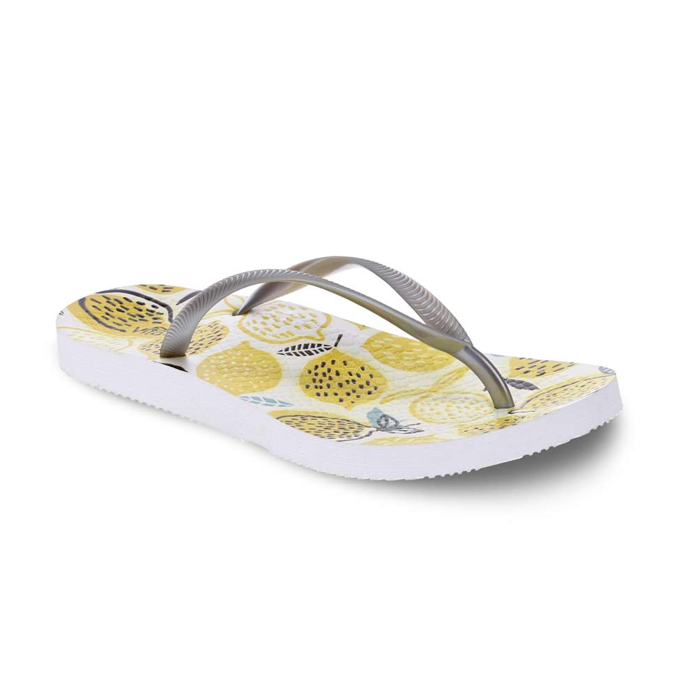 Venice Print Women's Toe Post Sandal - Lemon