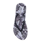 Venice Print Women's Toe Post Sandal - Palm Black