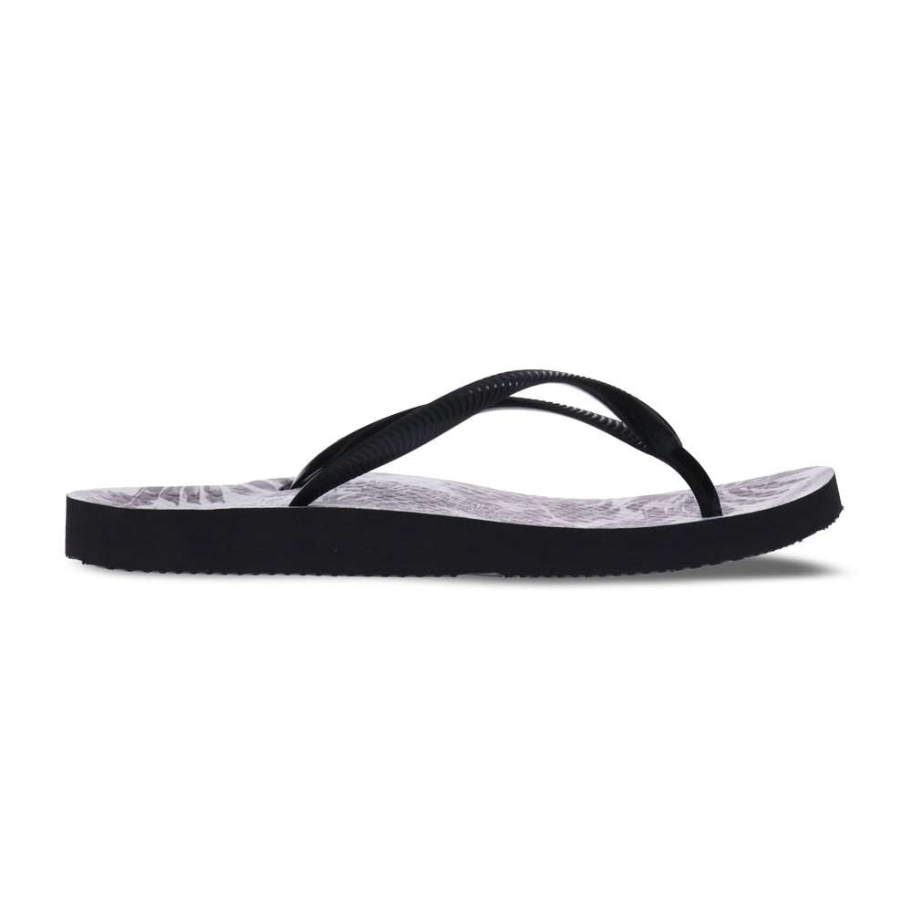Venice Print Women's Toe Post Sandal - Palm Black