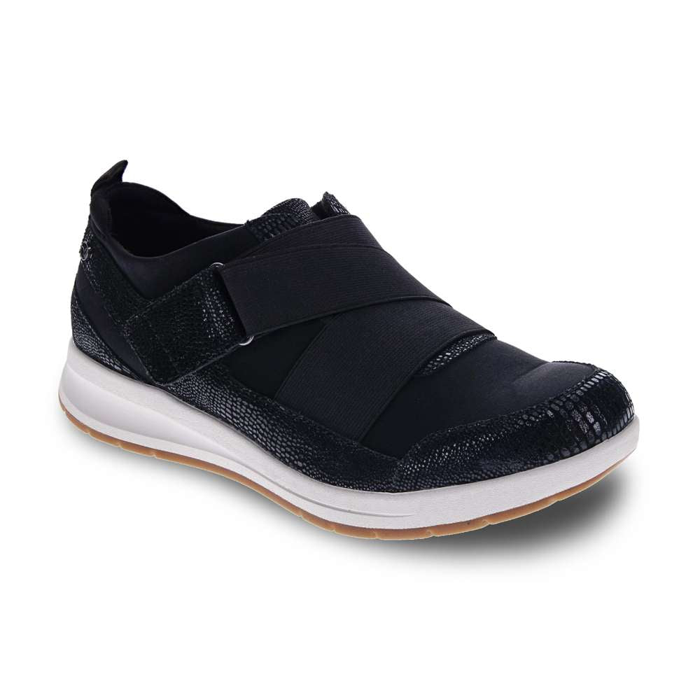 Virginia Adjustable Casual Sneaker - Black Lizard