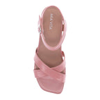 Yara Heeled Sandal - Pale Pink Croc